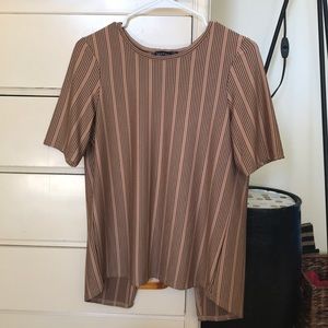 Striped Split Back Top